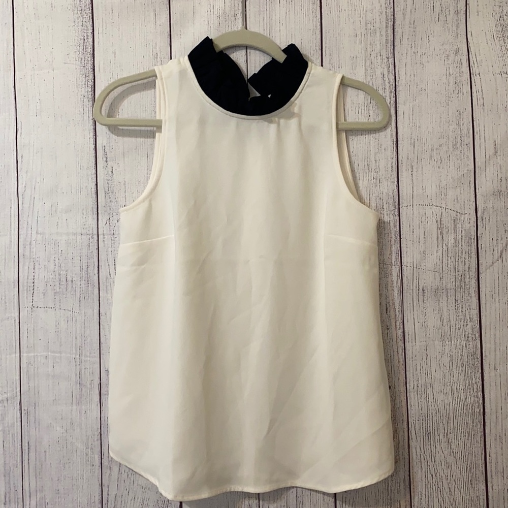 J.Crew ivory and black top size small